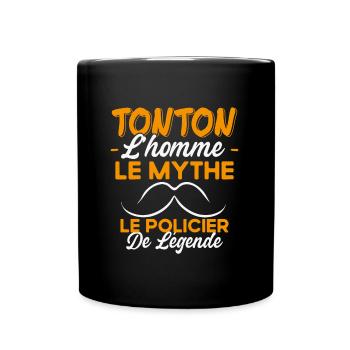 Tonton Le Policier De Légende Cadeau Humour - Mug uni - noir - Devant