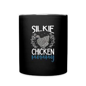 Maman de poulet soyeux - Mug uni - noir - Devant