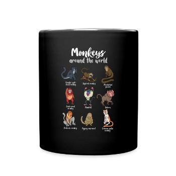 De nombreuses espèces de singes - singes du monde - Mug uni - noir - Devant