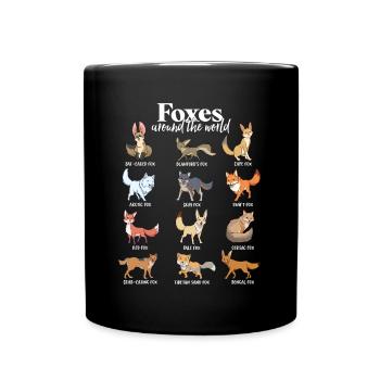 Many species of foxes - foxes of the world - Full Colour Mug - black - Front