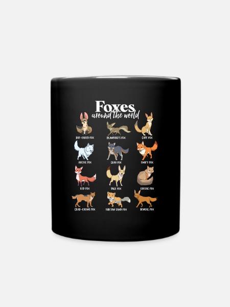 Viele Fuchsarten - Füchse der Welt - Tasse einfarbig - Schwarz