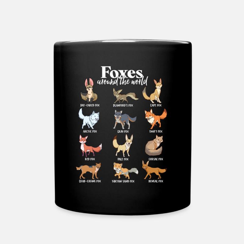 Viele Fuchsarten - Füchse der Welt - Tasse einfarbig - Schwarz