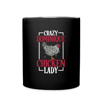 Crazy Dominique Chicken Lady - Dominique - Mug uni - noir - Devant