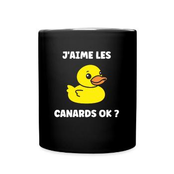 J'aime les canards - Mug uni - noir - Devant