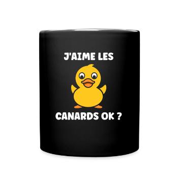 J'aime les canards - Mug uni - noir - Devant