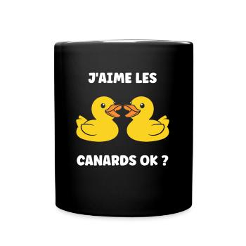 J'aime les canards - Mug uni - noir - Devant