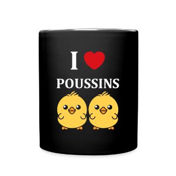 J'aime les poussins - Mug uni - noir - Devant
