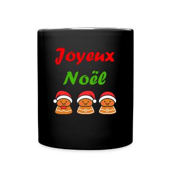 Joyeux noel pain d'épice - Mug uni - noir - Devant