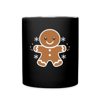 Lebkuchenmann - Tasse einfarbig - Schwarz - Vorne