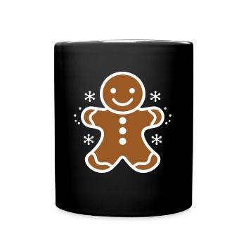 Lebkuchenmann - Tasse einfarbig - Schwarz - Vorne
