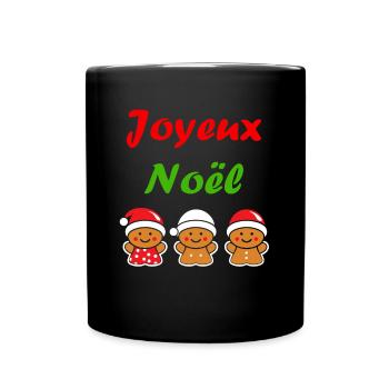 Joyeux noel pain d'épice - Mug uni - noir - Devant