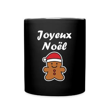 Joyeux noel pain d'épice - Mug uni - noir - Devant