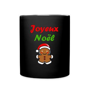 Joyeux noel pain d'épice - Mug uni - noir - Devant