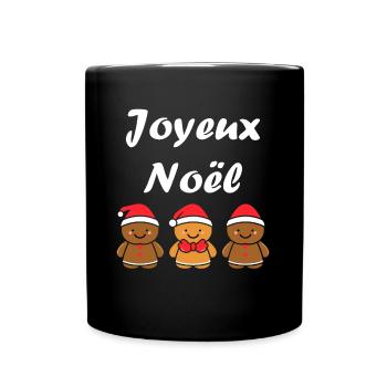 Joyeux noel pain d'épice - Mug uni - noir - Devant