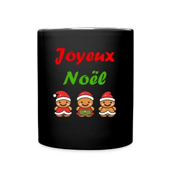 Joyeux noel pain d'épice - Mug uni - noir - Devant