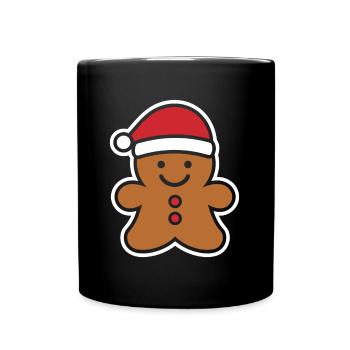 Lebkuchenmann - Tasse einfarbig - Schwarz - Vorne
