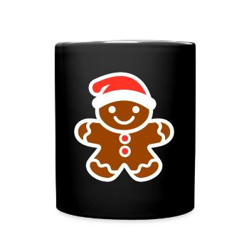 Lebkuchenmann - Tasse einfarbig - Schwarz - Vorne