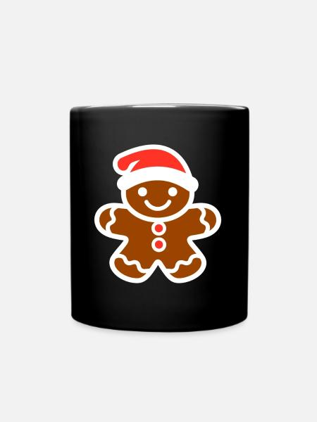 Gingerbread Man - Full Colour Mug - black