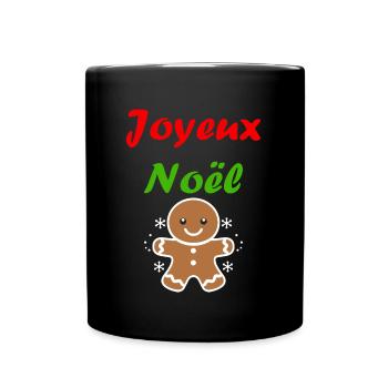 Joyeux noel pain d'épice - Mug uni - noir - Devant