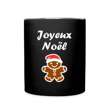 Joyeux noel pain d'épice - Mug uni - noir - Devant