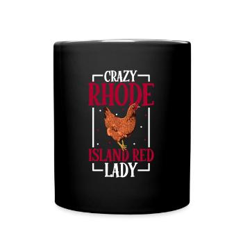 Crazy Rhode Island Red Lady - Red Rhodeland - Full Colour Mug - black - Front