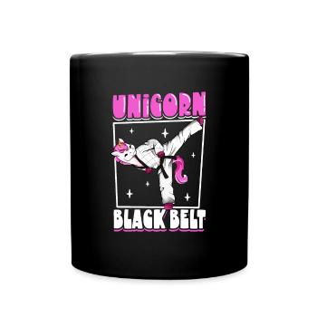Licorne avec ceinture noire - Hapkido - Mug uni - noir - Devant