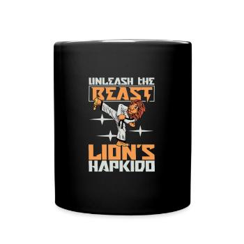 Le Lion fait de l’Hapkido - Mug uni - noir - Devant