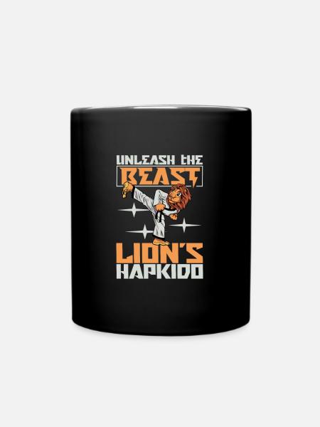 Löwe macht Hapkido - Tasse einfarbig - Schwarz