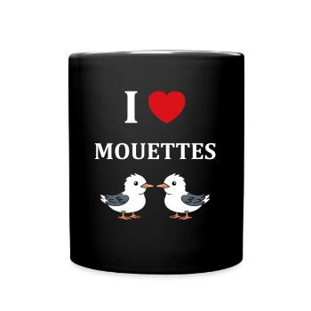 J'aime les mouettes - Mug uni - noir - Devant