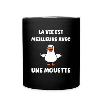 Humour petit mouette - Mug uni - noir - Devant