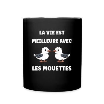 J'aime les mouettes - Mug uni - noir - Devant