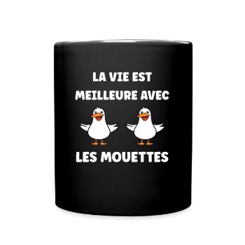 Humour petit mouette - Mug uni - noir - Devant
