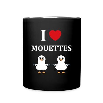 Humour petit mouette - Mug uni - noir - Devant