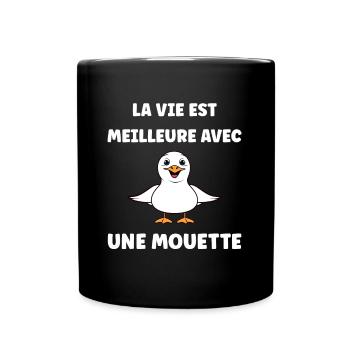 Humour petit mouette - Mug uni - noir - Devant