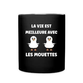Humour petit mouette - Mug uni - noir - Devant