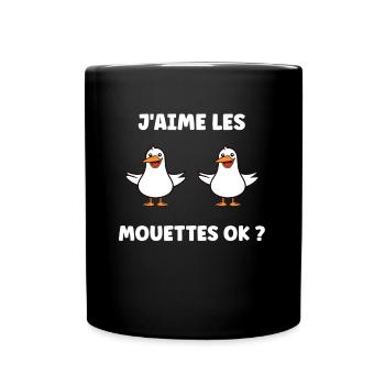 Humour petit mouette - Mug uni - noir - Devant