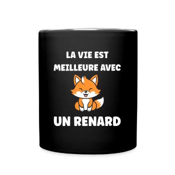 J'aime les renards - Mug uni - noir - Devant