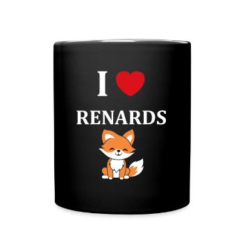 J'aime les renards - Mug uni - noir - Devant