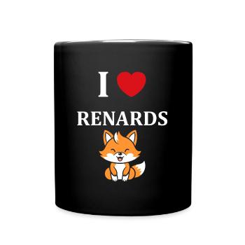 J'aime les renards - Mug uni - noir - Devant