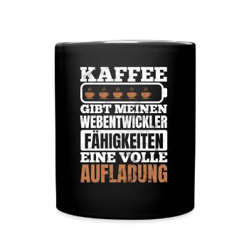 Webentwickler Programmierer Fullstack-Entwickler - Tasse einfarbig - Schwarz - Vorne