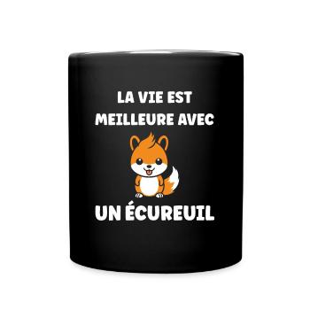 Humour petit écureuil - Mug uni - noir - Devant