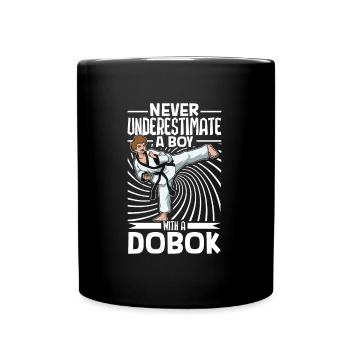 Ne sous-estimez jamais un garçon dans le Hapkido - Mug uni - noir - Devant