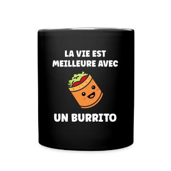 Amour Petit burrito - Mug uni - noir - Devant