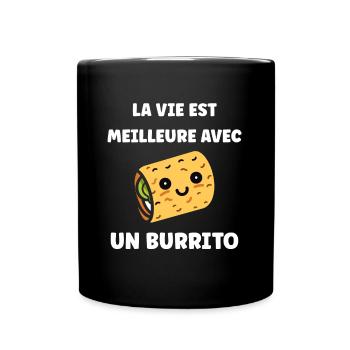 Amour Petit burrito - Mug uni - noir - Devant
