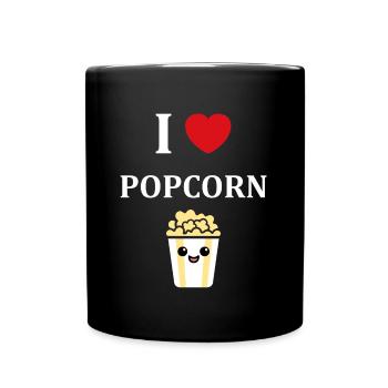 i love popcorn - Mug uni - noir - Devant