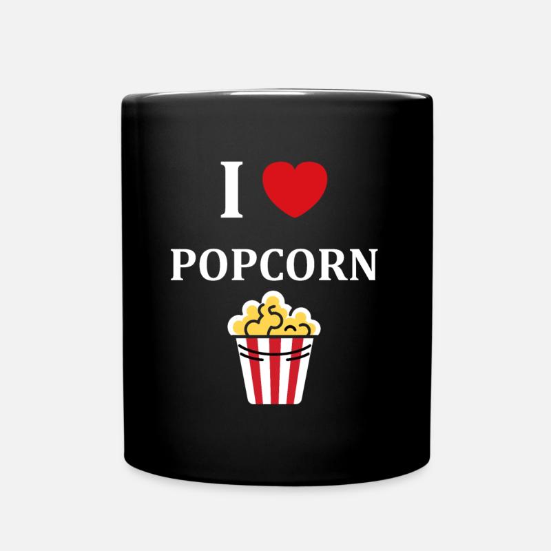 i love popcorn - Mug uni - noir