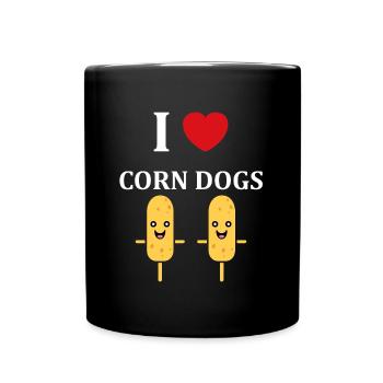 Corn dog food - Full Colour Mug - black - Front