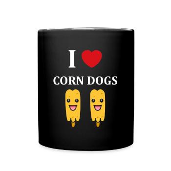 Corn dog food - Full Colour Mug - black - Front