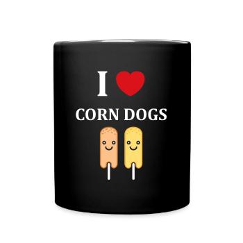 Corn dog food - Full Colour Mug - black - Front