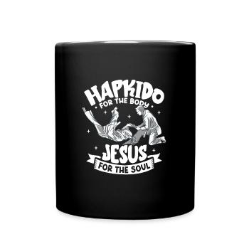 Jesus für die Seele - Hapkido für den Körper - Tasse einfarbig - Schwarz - Vorne